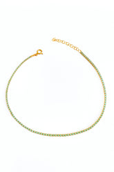 1,5 mm Turquoise Stone Silver Tennis Anklet